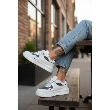 Adidasi dama casual  albi cu gri  VLT L77