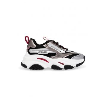 Pantofi sport cu insertii de plasa Possession-E - Negru/Argintiu