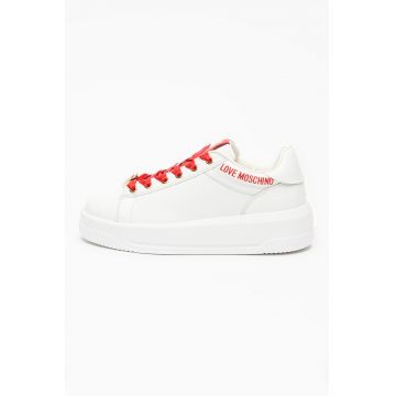 Pantofi sport din piele cu detaliu metalic Eclipse - Rosu/Alb