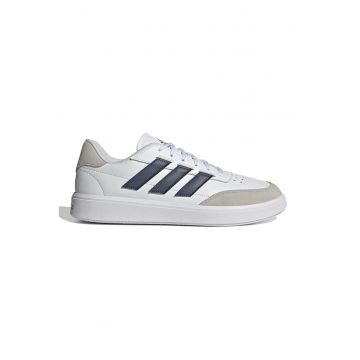 Pantofi sport din piele ecologica si piele intoarsa sintetica Courtblock - Alb optic/Grej/Bleumarin