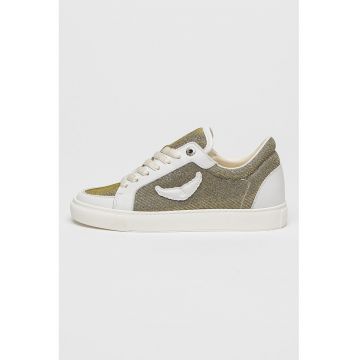 Pantofi sport din piele Fly On - Auriu/Argintiu