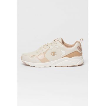Pantofi sport low cut cu detaliu logo - Bej/Alb murdar