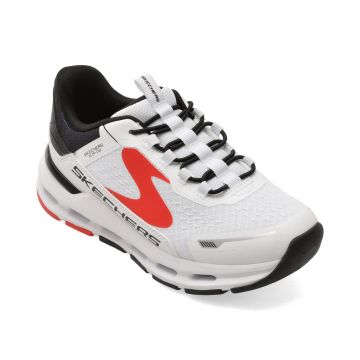 Pantofi sport SKECHERS albi, GLIDE-STEP PLUS, din material textil