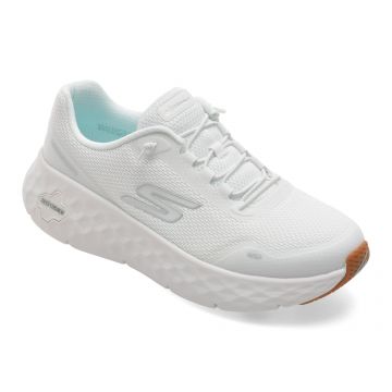Pantofi sport SKECHERS albi, GO WALK MAX CUSHIONING FLEX, din material textil