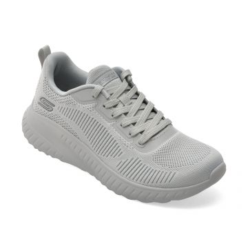 Pantofi sport SKECHERS gri, BOBS SQUAD CHAOS, din material textil