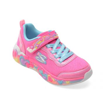 Pantofi sport SKECHERS roz, ETERNAL HEART LIGHTS, din material textil