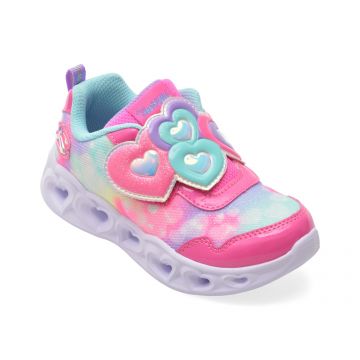 Pantofi sport SKECHERS roz, HEART LIGHTS, din matrial textil