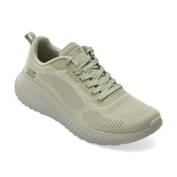 Pantofi sport SKECHERS verzi, BOBS SQUAD CHAOS, din material textil