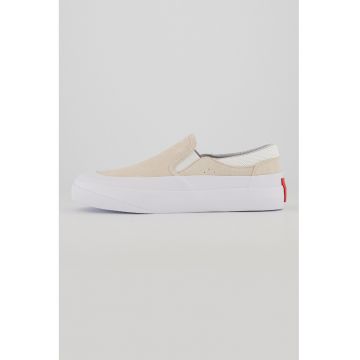 Pantofi sport slip-on de piele intoarsa - Alb murdar