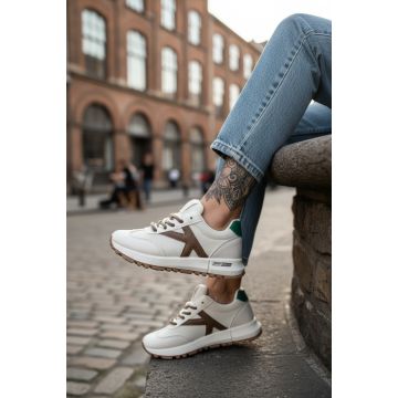 Adidasi dama albi cu maro   casual 70456