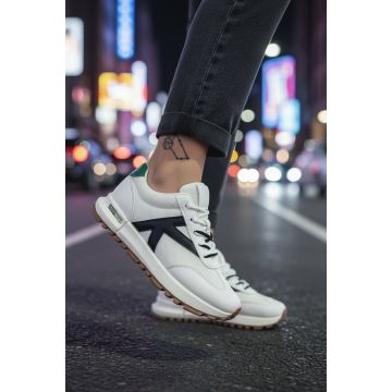 Adidasi dama albi cu negru  casual 70456