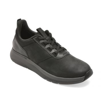 Pantofi sport CLARKS negri, MOTION TREK LX, din piele naturala