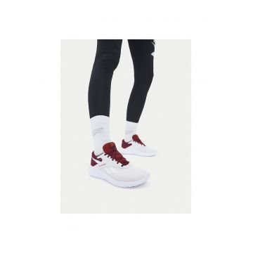 Pantofi sport dama  textil - alb/rosu -