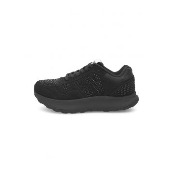 Pantofi sport de piele intoarsa Mathilde Crystal - Negru