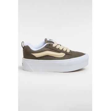 Pantofi sport flatform Knu Stack - Bej/Verde masliniu/Alb optic