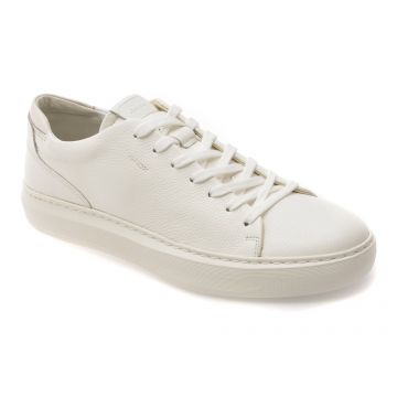 Pantofi sport GEOX albi, U655WA, din piele naturala