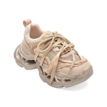 Pantofi sport GRYXX bej, 30591, din material textil si piele naturala