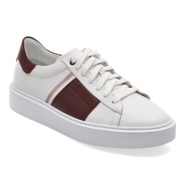Pantofi sport MARCO BUFFON albi, BF351, din piele naturala