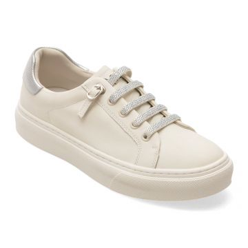 Pantofi sport PASS COLLECTION albi, HT60001, din piele naturala