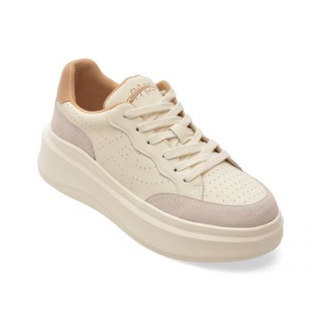 Pantofi sport PASS COLLECTION albi, M960006, din piele naturala