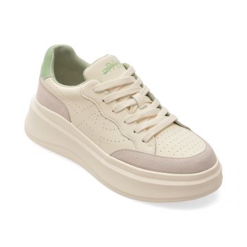 Pantofi sport PASS COLLECTION albi, M960006, din piele naturala