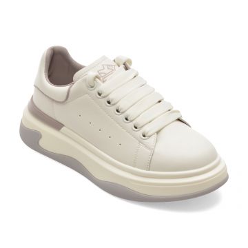 Pantofi sport PASS COLLECTION albi, M960009, din piele naturala