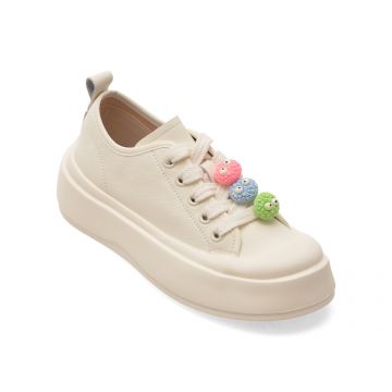 Pantofi sport PASS COLLECTION albi, MQ60013, din piele naturala