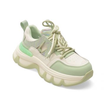 Pantofi sport PASS COLLECTION verzi, MQ60005, din piele naturala