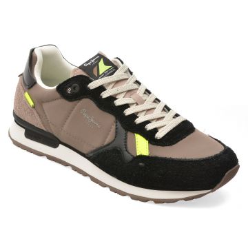 Pantofi sport PEPE JEANS negri, MS40005, din material textil