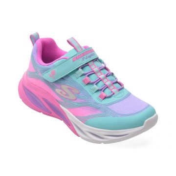 Pantofi sport SKECHERS albastri, COSMIC GLOW, din material textil