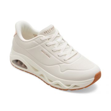 Pantofi sport SKECHERS albi, 190113, din piele ecologica