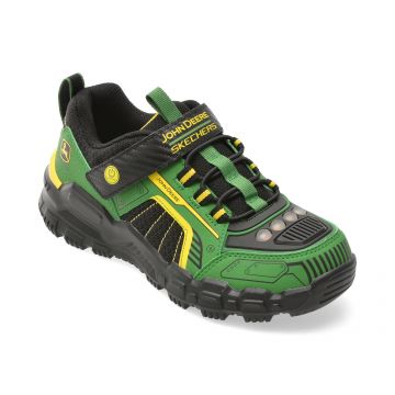 Pantofi sport SKECHERS verzi, 407061L, din piele ecologica