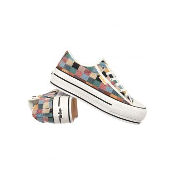 Pantofi dama  sintetic/textil - cu element decorativ - multicolor