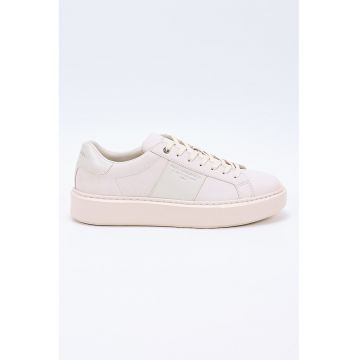 Pantofi sport din piele nabuc cu garnituri din piele Maxi - Alb fildes