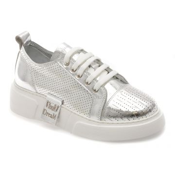 Pantofi sport ERISMA argintii, 2084611, din piele naturala