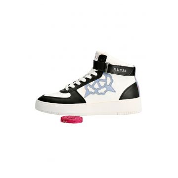 Pantofi sport high-top de piele - Alb/Negru
