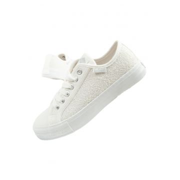 Tenisi cu sclipici si dantela pentru femei  albi [LCW-25-31-3422L - Alb
