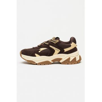 Pantofi sport Ample cu sireturi si garnituri din plasa