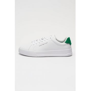 Pantofi sport Court din piele cu logo - Verde/Alb optic