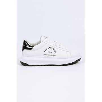 Pantofi sport cu garnitura din piele ecologica si detalii logo - Negru/Alb murdar