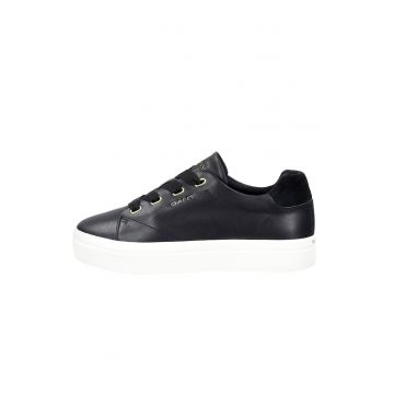 Pantofi sport cu talpa flatform Avona - Negru/Alb optic