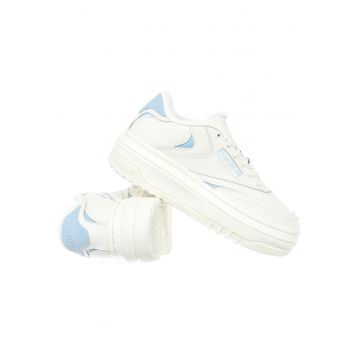 Pantofi sport dama  Club C Extra - alb - piele naturala si material sintetic - inchidere la shireturi - talpa de cauciuc