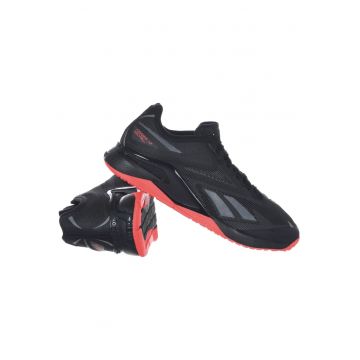Pantofi sport dama ID6749 -  Negru/Coral - Textil -
