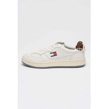 Pantofi sport de piele cu logo Archive - Crem