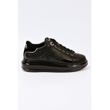 Pantofi sport din piele cu logo - Negru
