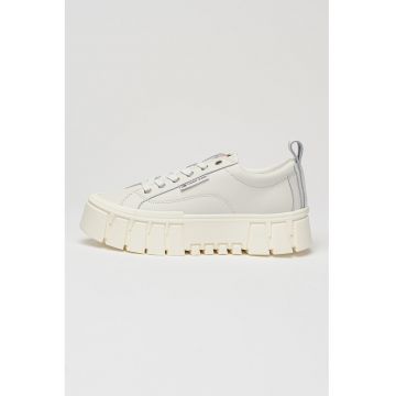 Pantofi sport flatform cu segmente de piele