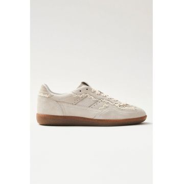 Pantofi sport low-cut de piele intoarsa - Bej/Crem