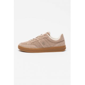 Pantofi sport low-cut de piele intoarsa - Caramel