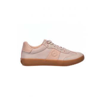 Pantofi sport low-cut din piele ecologica - Roz somon