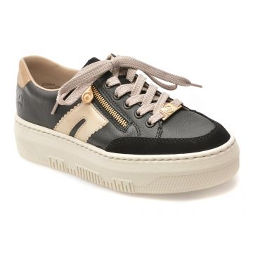 Pantofi sport RIEKER negri, M1912, din piele naturala
